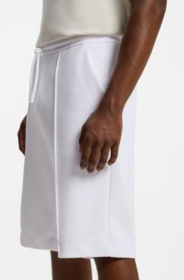BOSS x AO piqu&eacute; shorts, White