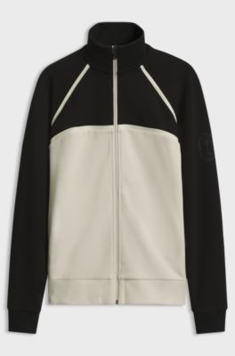 BOSS x AO zip-up sweatshirt, Black / Beige