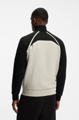 BOSS x AO zip-up sweatshirt, Black / Beige