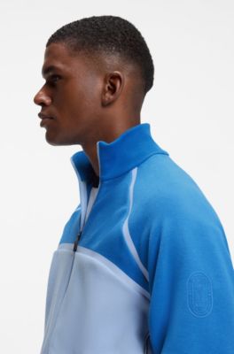 BOSS x AO zip-up sweatshirt, Light Blue
