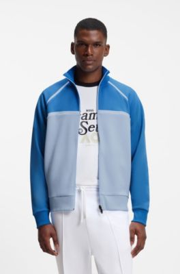 BOSS x AO zip-up sweatshirt, Light Blue