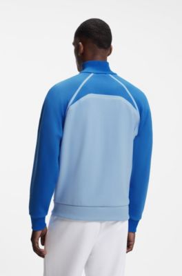 BOSS x AO zip-up sweatshirt, Light Blue