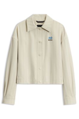 BOSS x AO pinstripe jacket, Light Beige