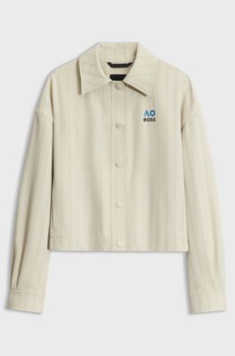 BOSS x AO pinstripe jacket, Light Beige