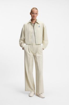 BOSS x AO pinstripe jacket, Light Beige