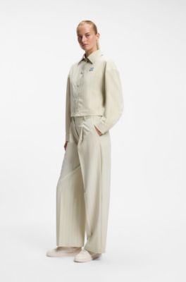 BOSS x AO pinstripe jacket, Light Beige