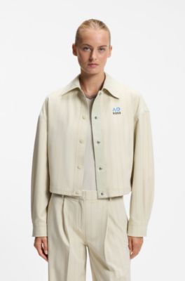 BOSS x AO pinstripe jacket, Light Beige