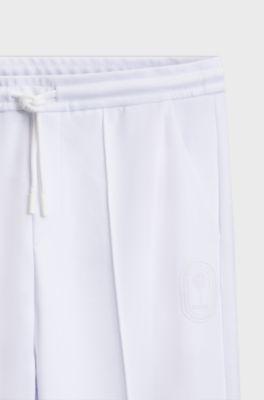 BOSS x AO piqu&eacute; tracksuit bottoms, White