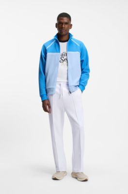 BOSS x AO piqu&eacute; tracksuit bottoms, White