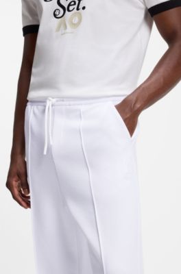 BOSS x AO piqu&eacute; tracksuit bottoms, White