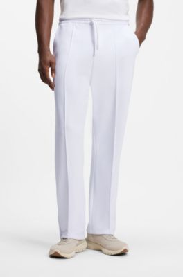 BOSS x AO piqu&eacute; tracksuit bottoms, White