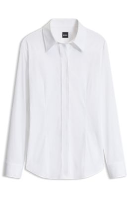 Slim-fit blouse, White