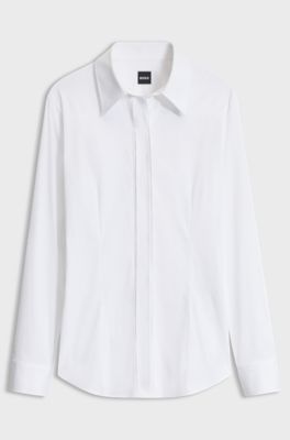 Slim-fit blouse, White