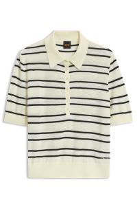 Short-sleeved knitted sweater in a virgin-wool blend, Patterned