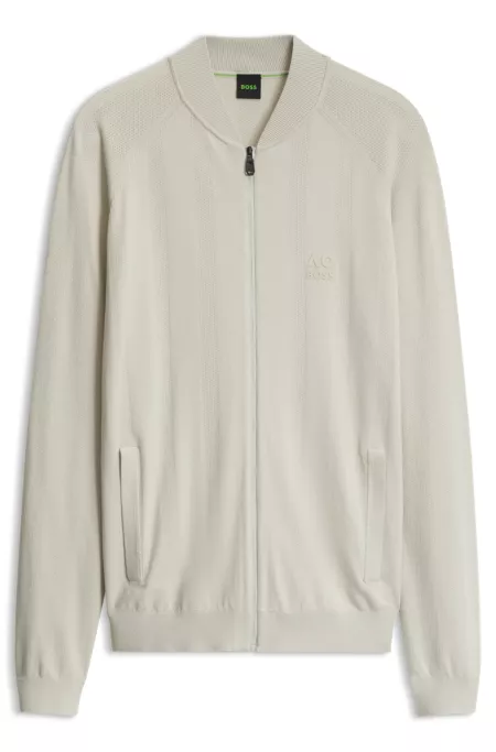 Cardigan long à col zippé