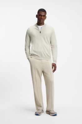 BOSS x AO zip-up cardigan, Light Beige