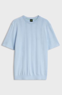 BOSS x AO knit T-shirt, Light Blue