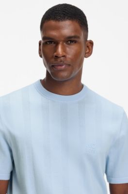BOSS x AO knit T-shirt, Light Blue