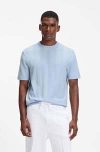 BOSS x AO knit T-shirt, Light Blue