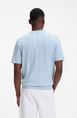 BOSS x AO knit T-shirt, Light Blue