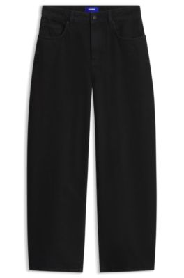 Barrel-leg black jeans, Black