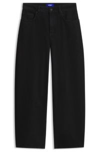 Barrel-leg black jeans, Black