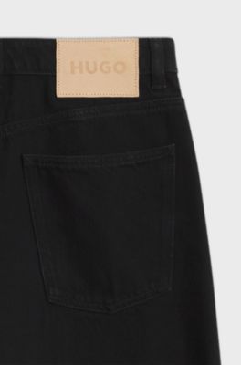 Barrel-leg black jeans, Black