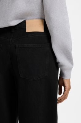 Barrel-leg black jeans, Black