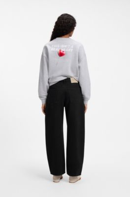 Barrel-leg black jeans, Black