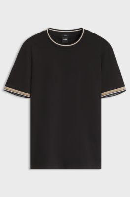 Men's slim-fit T-shirt in cotton, Black