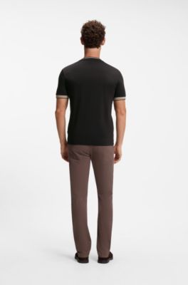 Men's slim-fit T-shirt in cotton, Black