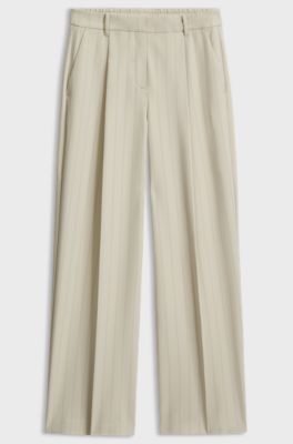 BOSS x AO pinstripe trousers, Light Beige