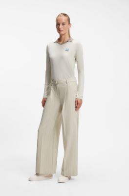 BOSS x AO pinstripe trousers, Light Beige