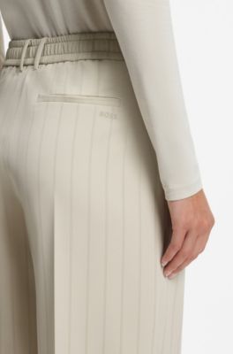 BOSS x AO pinstripe trousers, Light Beige