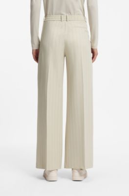BOSS x AO pinstripe trousers, Light Beige