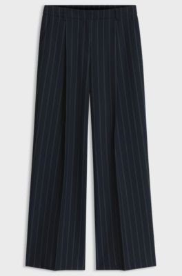BOSS x AO pinstripe trousers, Patterned Dark Blue