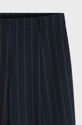 BOSS x AO pinstripe trousers, Patterned Dark Blue