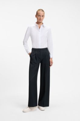 BOSS x AO pinstripe trousers, Patterned Dark Blue