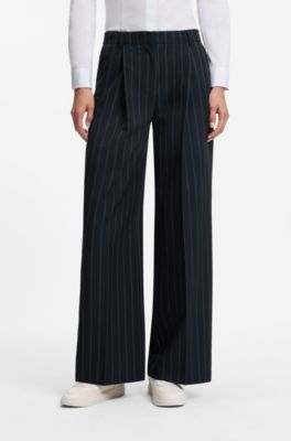 BOSS x AO pinstripe trousers, Patterned Dark Blue