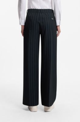 BOSS x AO pinstripe trousers, Patterned Dark Blue