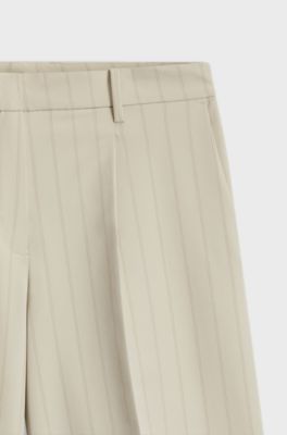 BOSS x AO pinstripe shorts, Light Beige