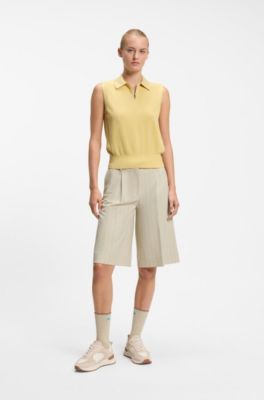 BOSS x AO pinstripe shorts, Light Beige