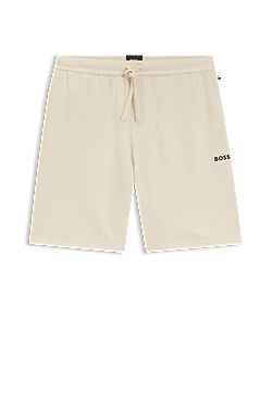 Vaffelvævet pyjamasshorts med broderet logo