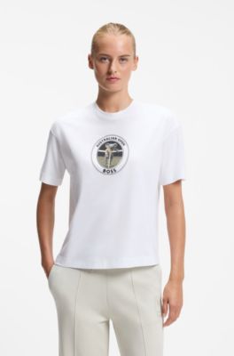 BOSS x AO koala-crest T-shirt, White