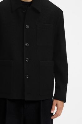 Modern-fit shirt jacket, Black