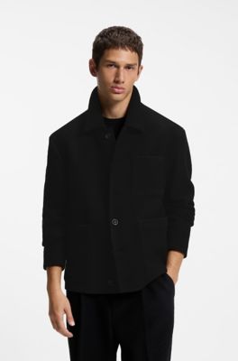 Modern-fit shirt jacket, Black