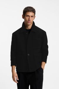 Modern-fit shirt jacket, Black