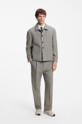 Modern-fit shirt jacket, Grey