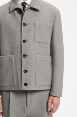Modern-fit shirt jacket, Grey