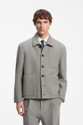Modern-fit shirt jacket, Grey